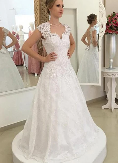 Lace Long/floor-length Ball-gown/princess Sleeveless Sweetheart Zipper Wedding Dress With Bowknot Appliqued