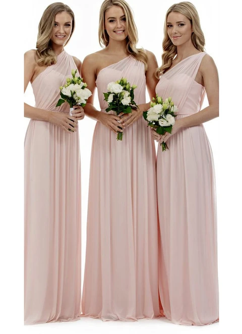 Chiffon A-line One-shoulder Long/floor-length Bridesmaid Dress