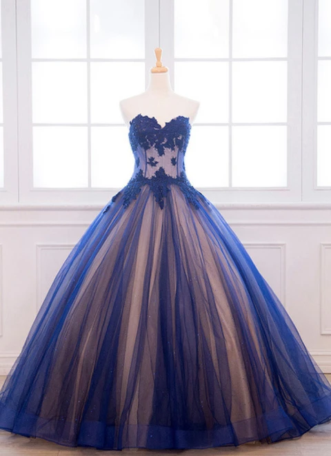 Tulle Dresses Ball Gown Sweetheart Long/floor-length With Appliqued