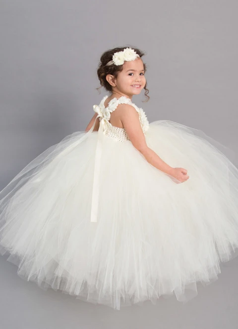 Ball-gown/princess Floor-length Square Sleevesless Flower Girl Dresses With Appliqued