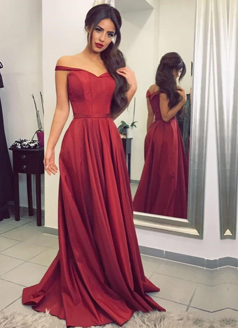 A-line/princess Off-the-shoulder Sleeveless Sweep Train Charmeuse Dresses With Pleated