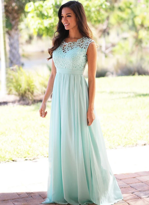 Chiffon Long/floor-length A-line/princess Sleeveless Zipper Appliqued Dresses