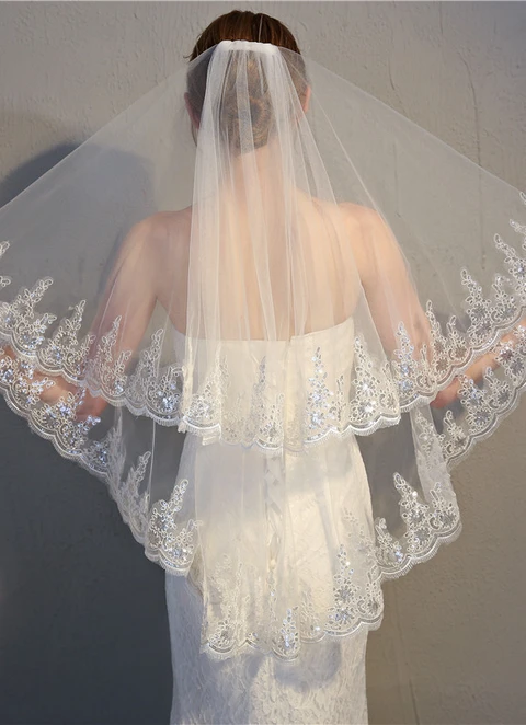 Double Layered Lace Veil With Hair Comb