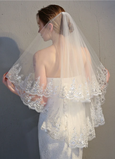 Double Layered Lace Veil With Hair Comb