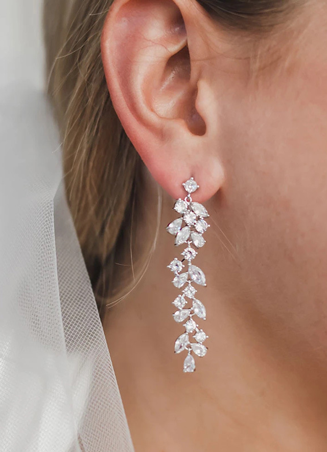 Long Zircon Earrings